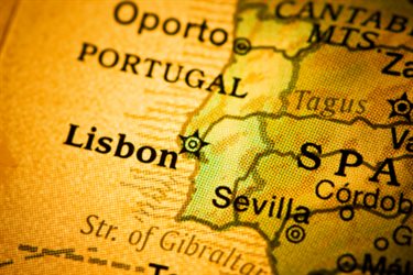 Kort over Lissabon i Portugal