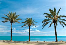 Strand i Malaga i Spanien